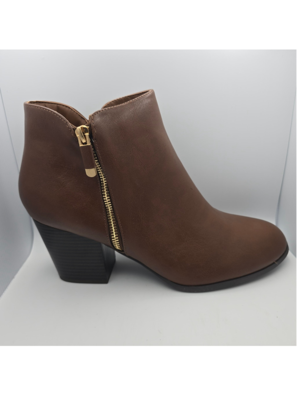 Style & Co Womens Brown Faux Leather Masrinaa Ankle Booties Shoe Size 12M